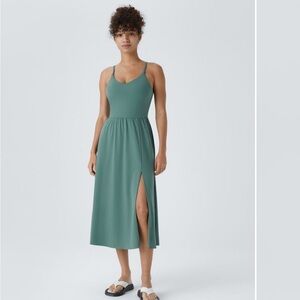 Halara Everyday Midi Chill Dress Blue Spruce